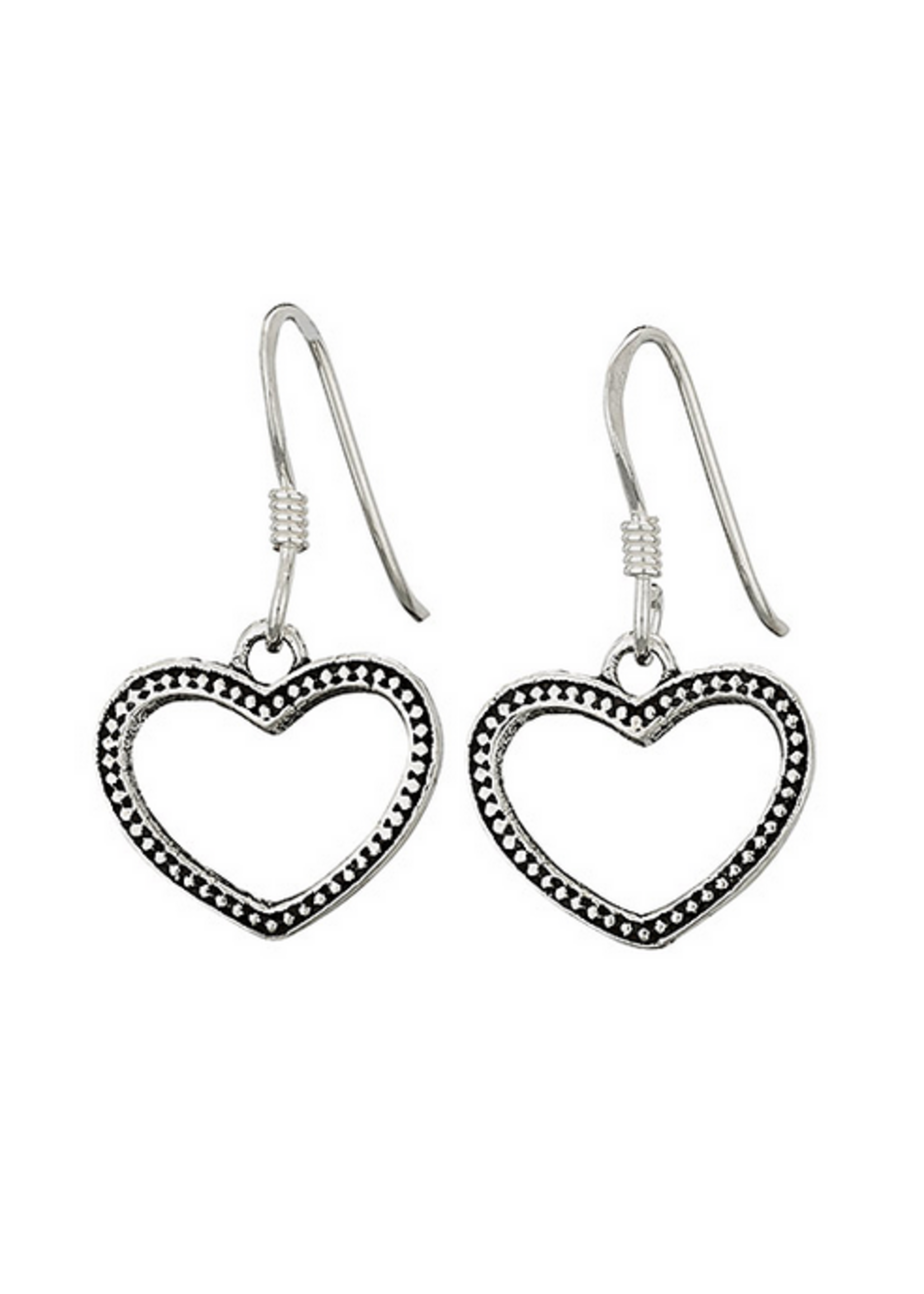 Earring SS Open Heart Bali Dangle