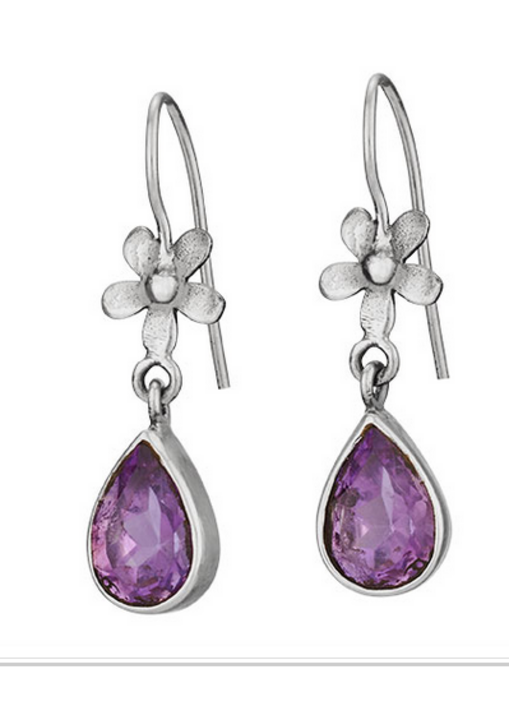 Amethyst Flower Earrings