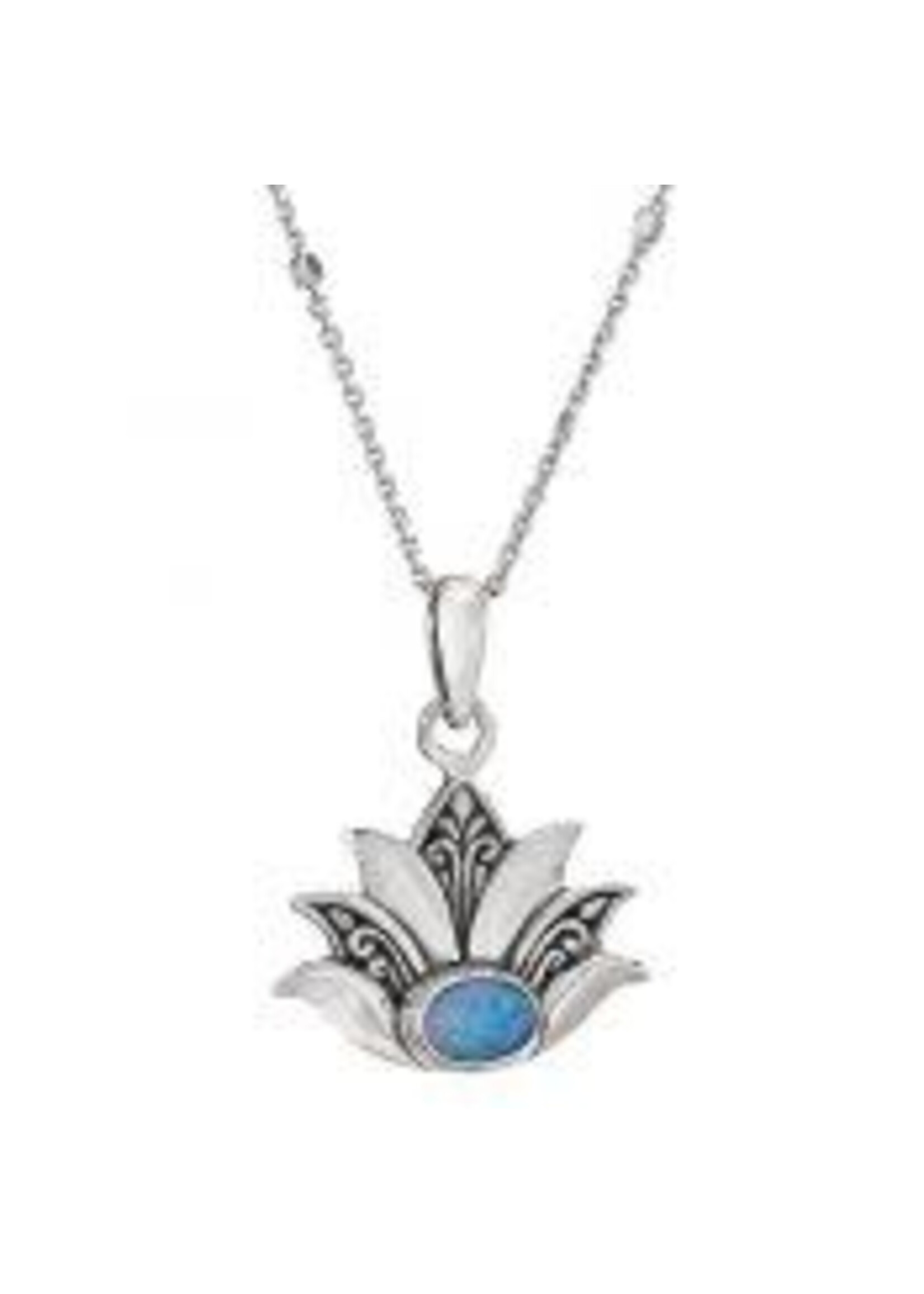 Necklace Opal Center Lotus