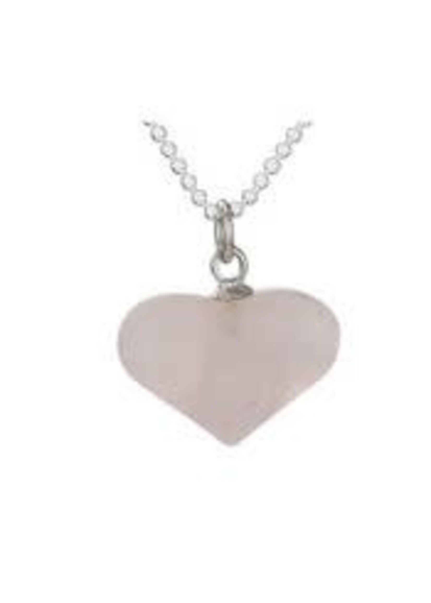 Necklace Rose Qtz Heart Facet