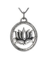 Necklace Round Lotus Pendant SS