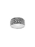 Ring Flower Filigree Thick Band S7