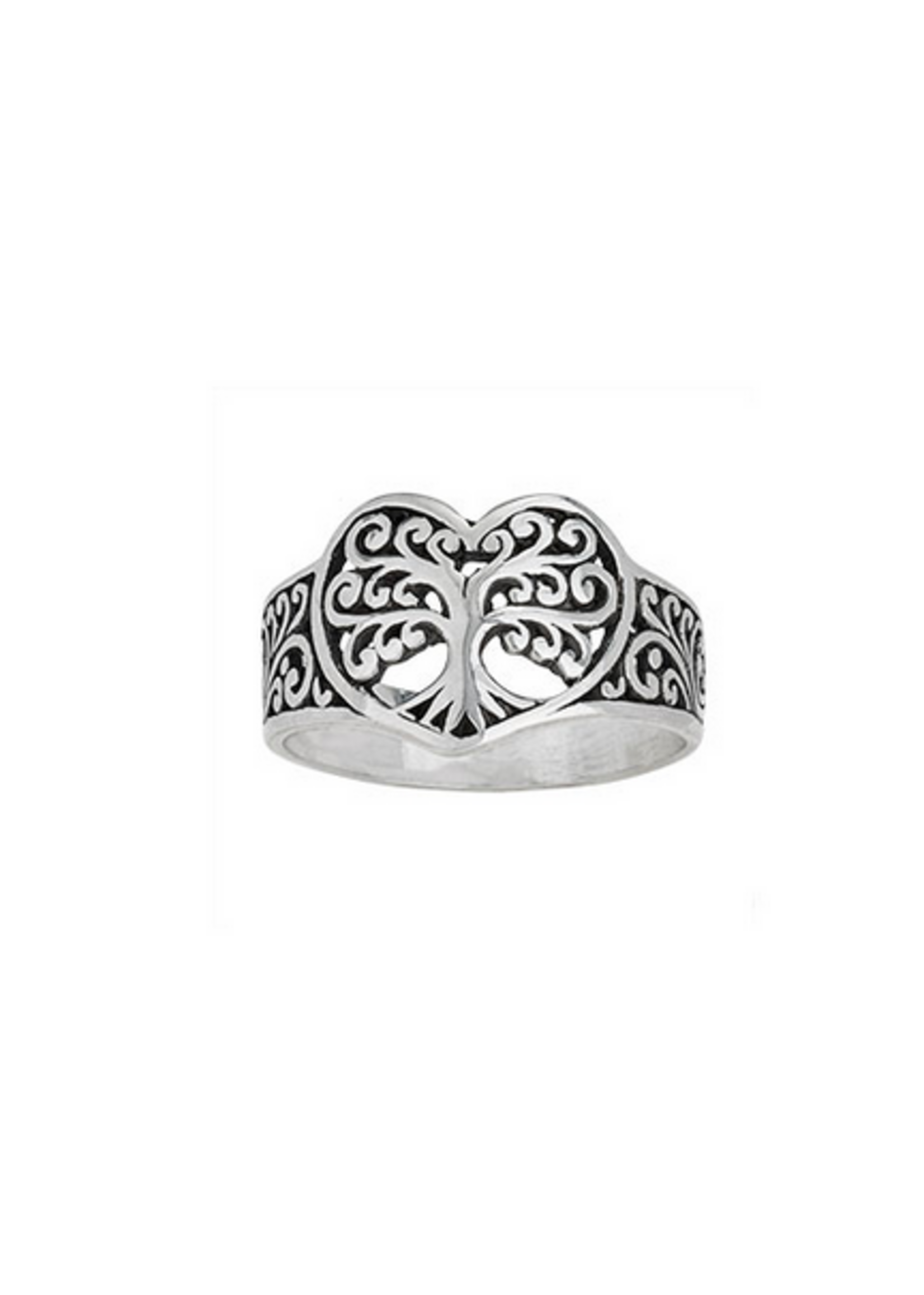 Sterling Silver Heart Tree Ring | Size 8
