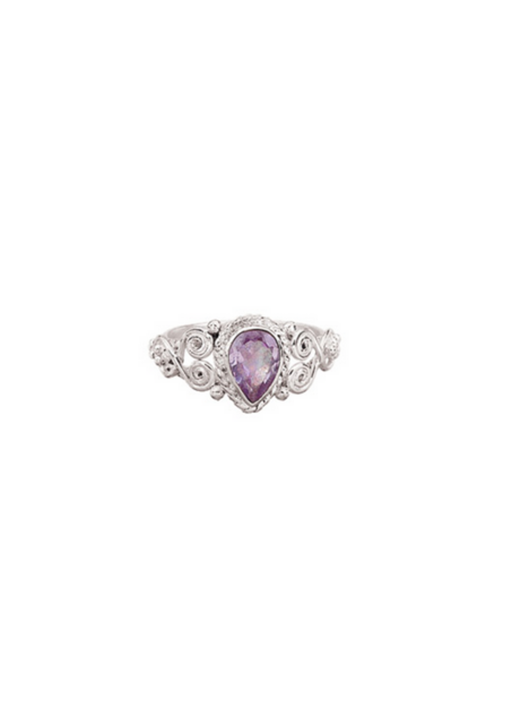 Amethyst Tear Drop Ring | Size 8