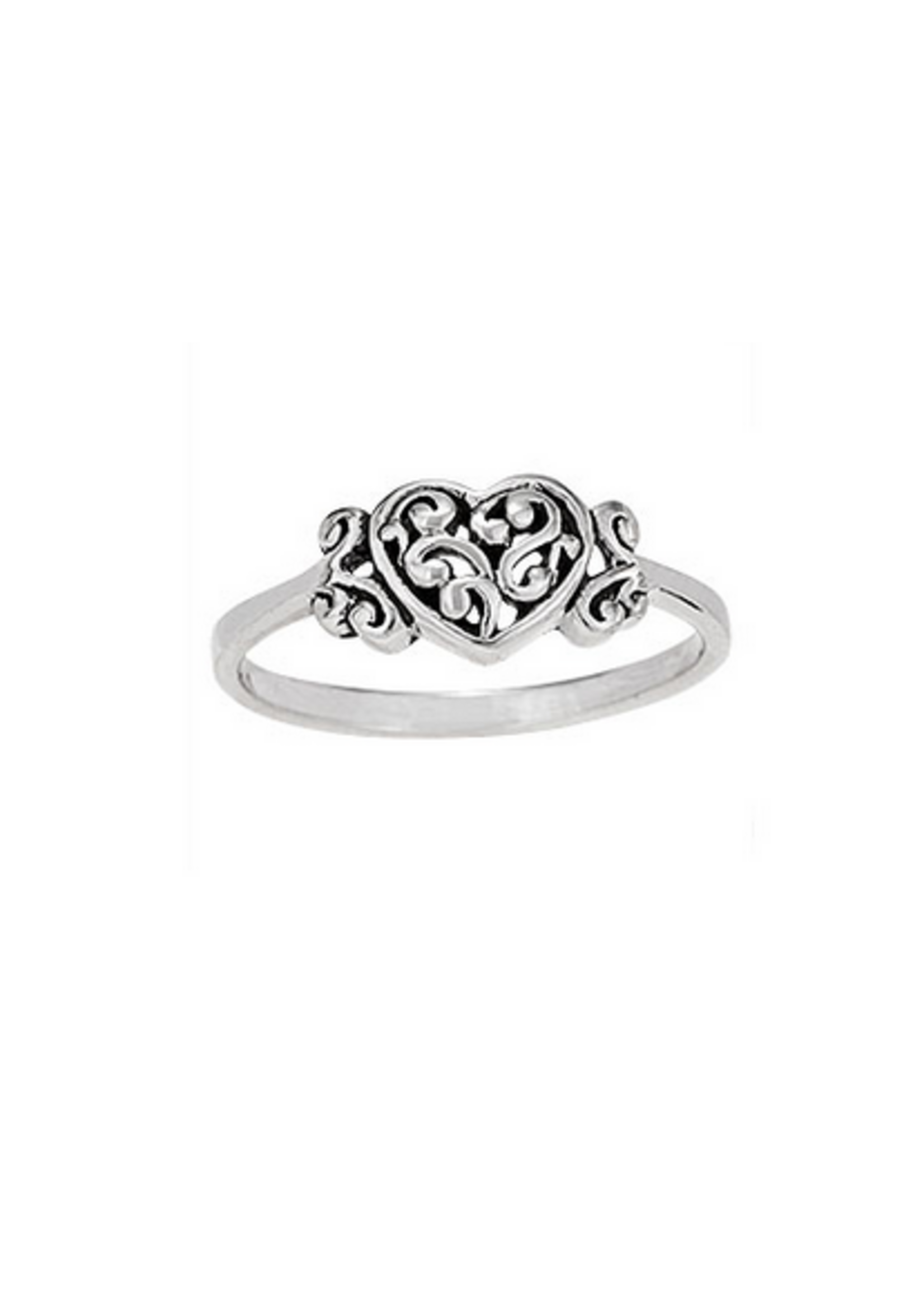 Sterling Silver Swirling Heart Ring