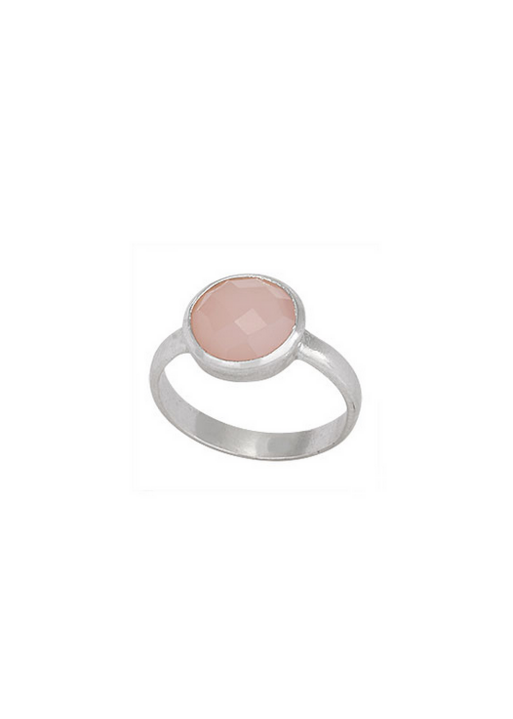 Sterling Silver Facet Rose Quartz Ring