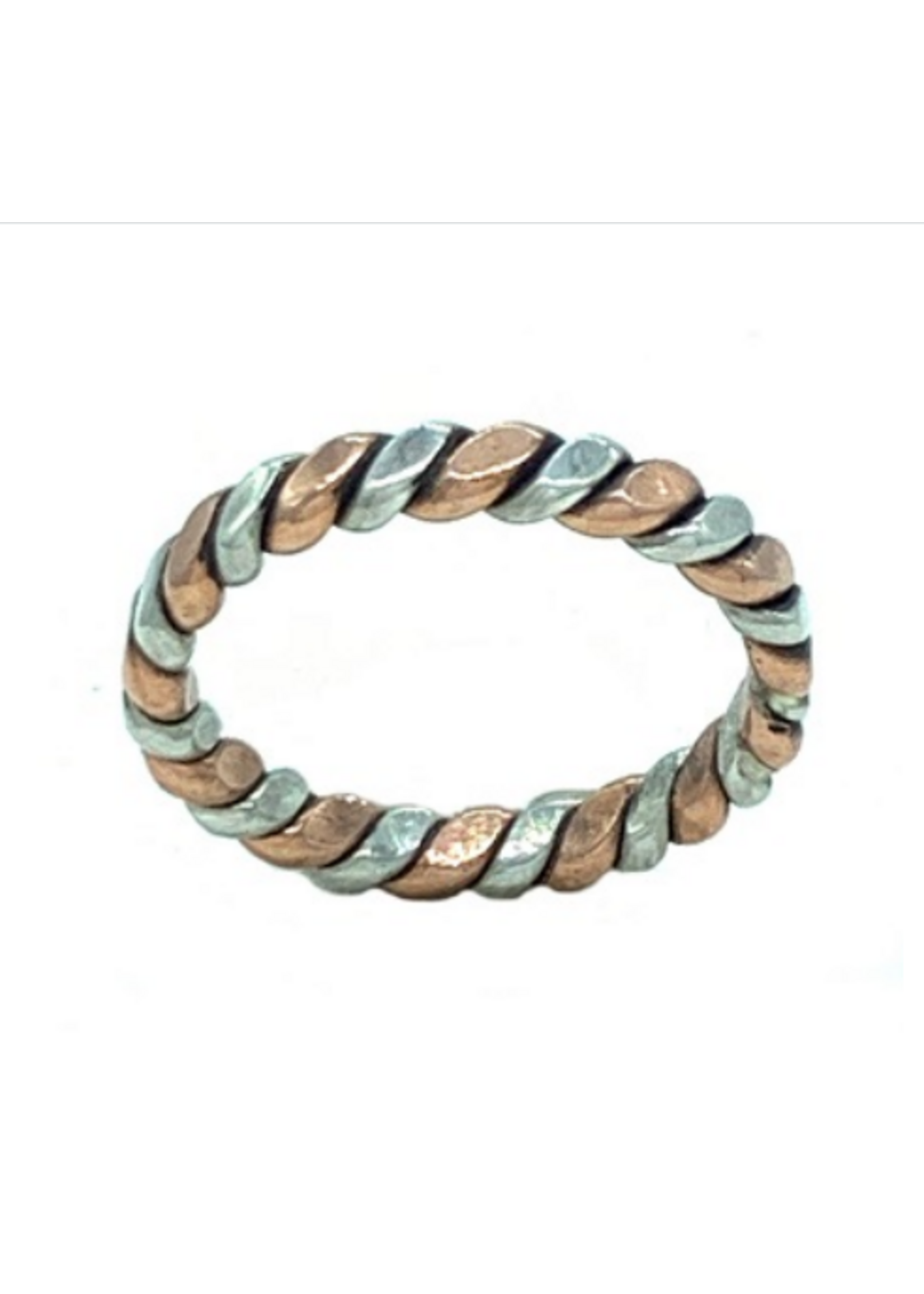 Sterling Silver & Copper Braided Ring