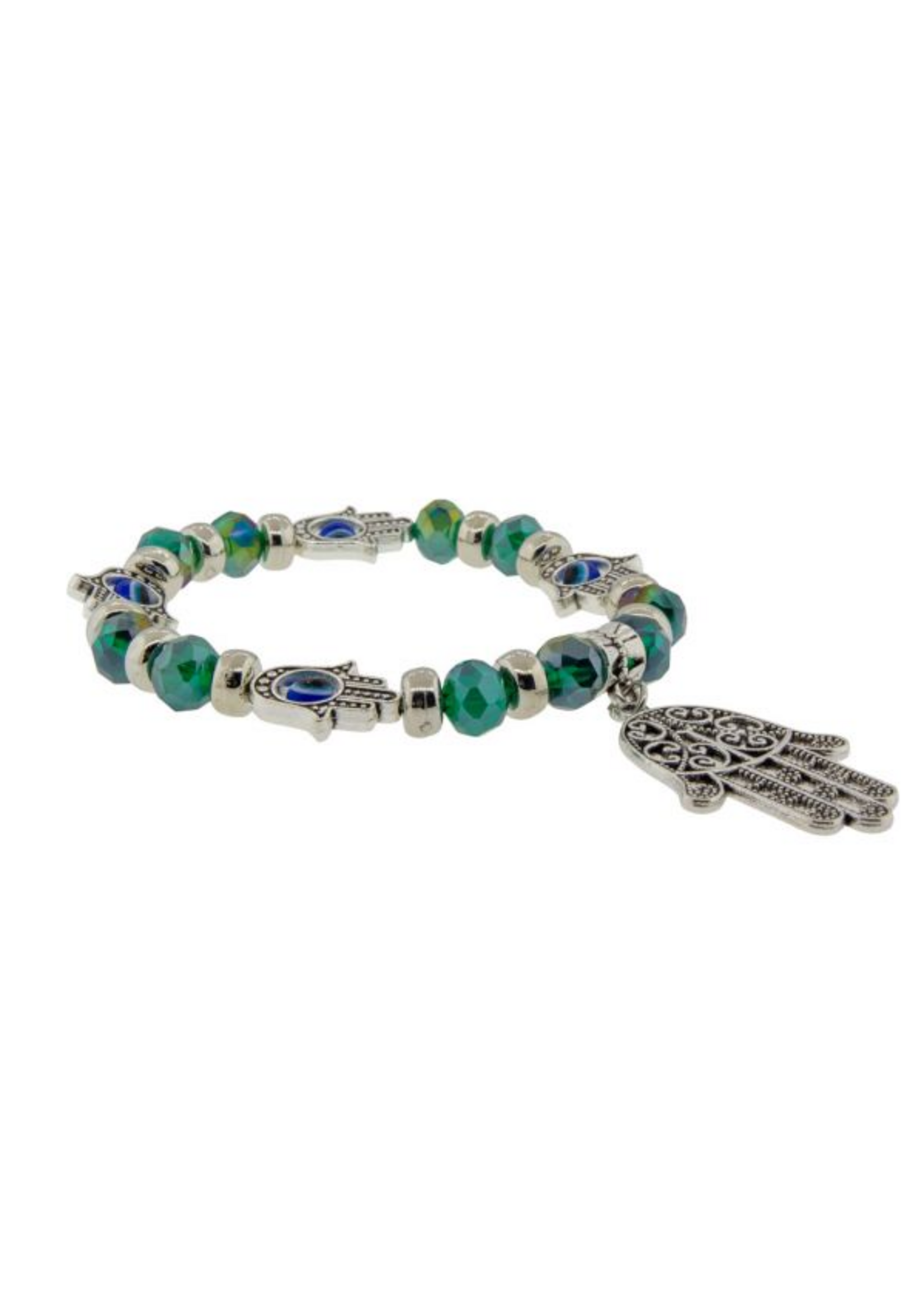 Green Evil Eye & Fatima Bracelet