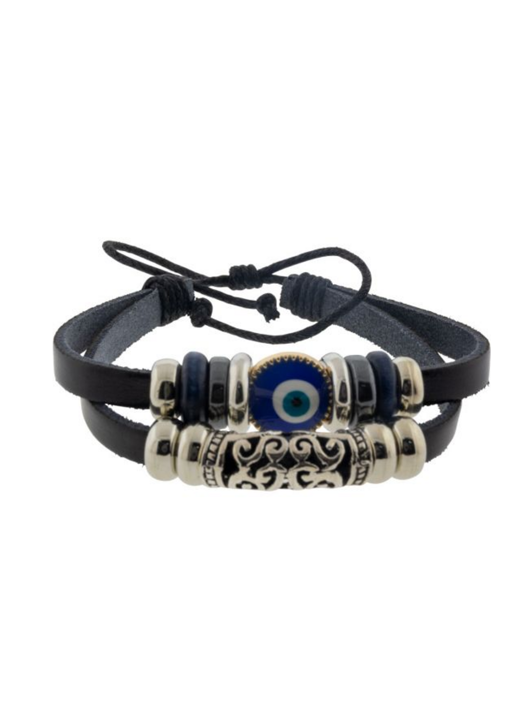 Leather Evil Eye Bracelet