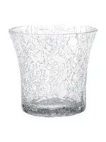 Candleholder Votive Glass Crackle