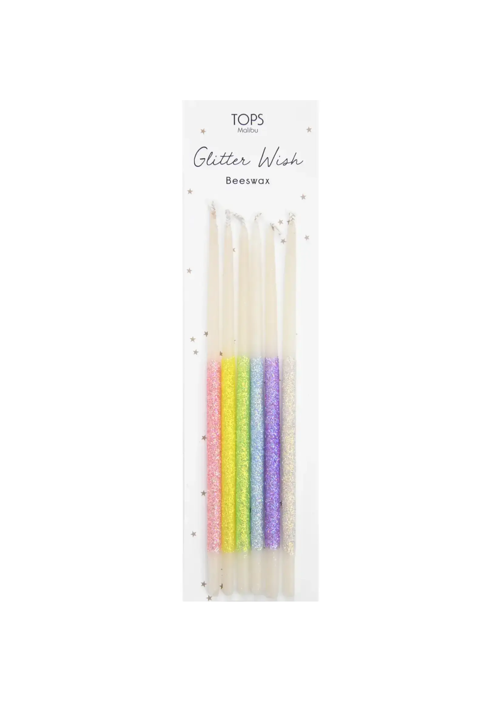 Glittering Rainbow Beeswax Candles | 6"