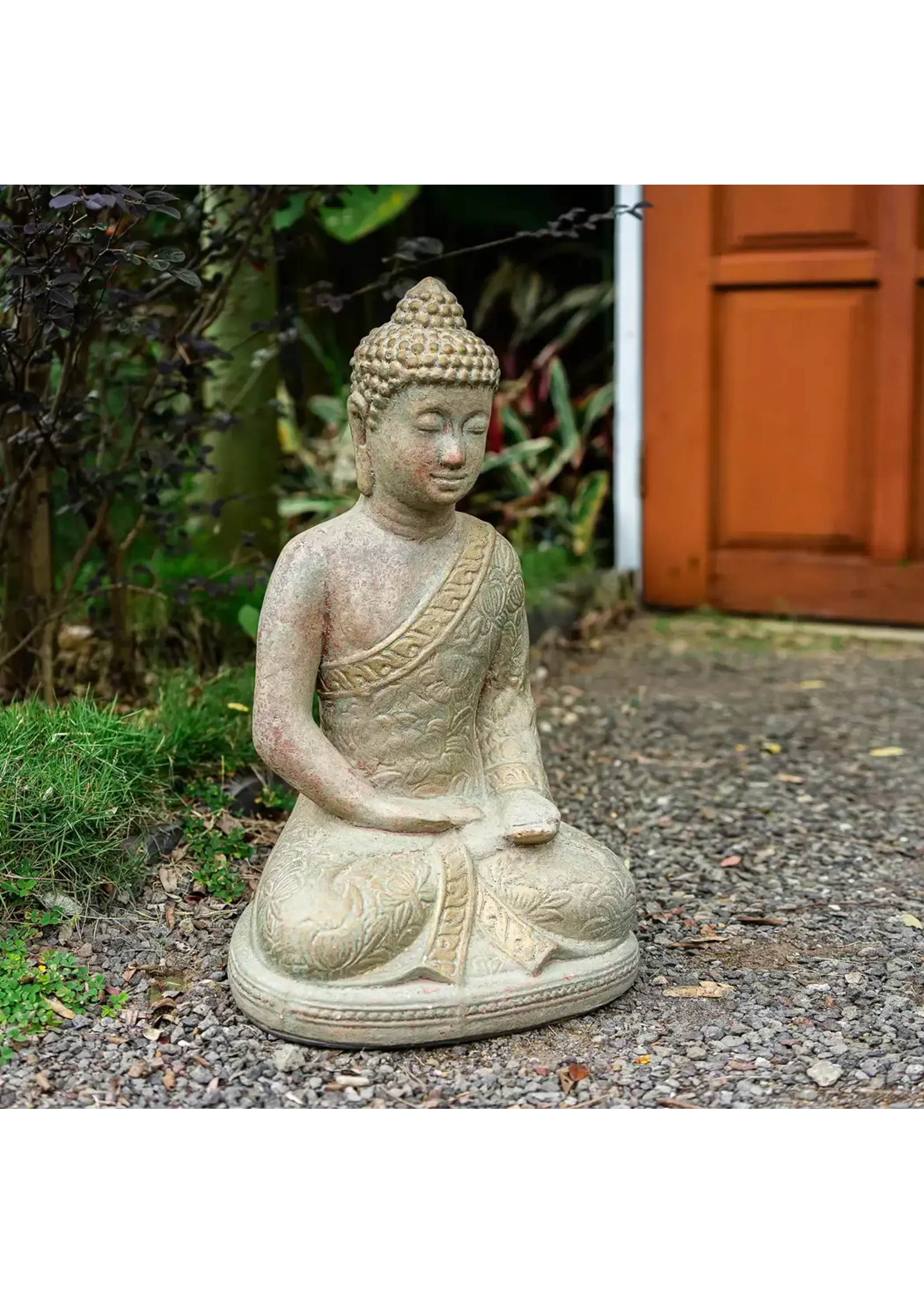 Sitting Buddha Statue | Batik Green