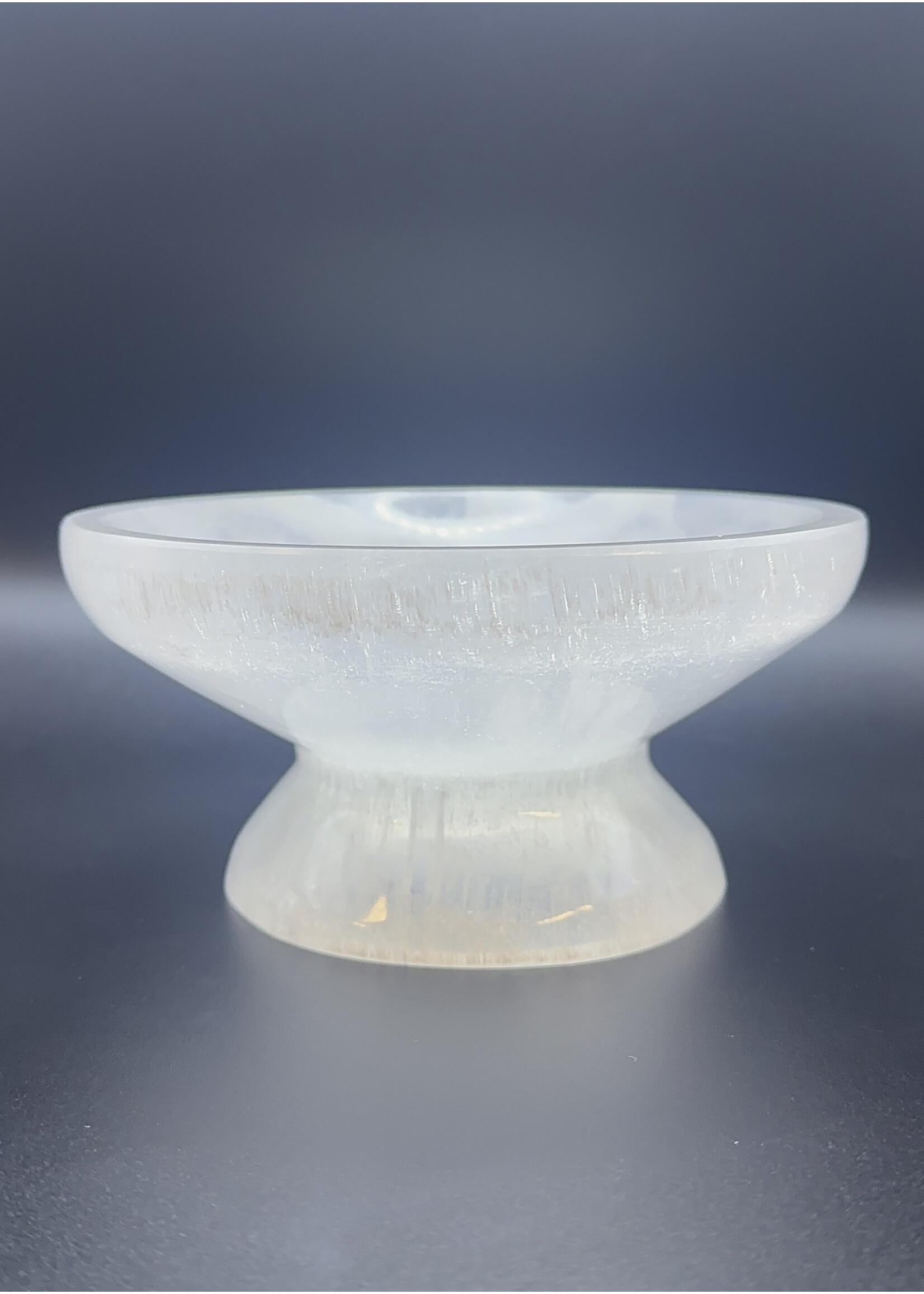 Selenite Pedestal Bowl 6"