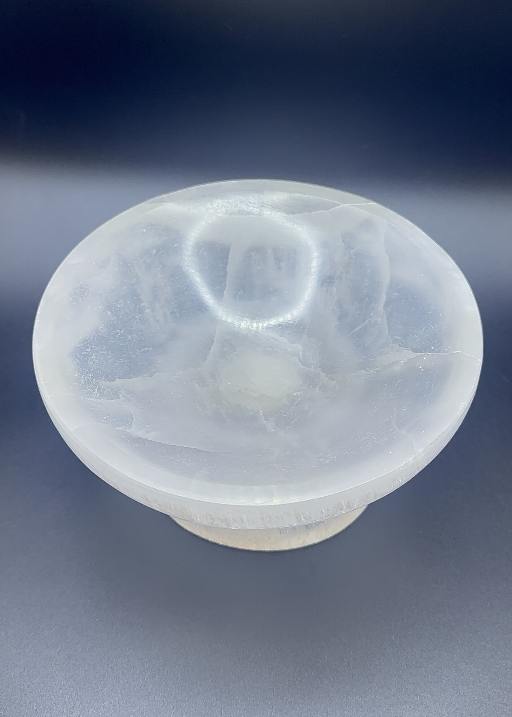 Selenite Pedestal Bowl 6"