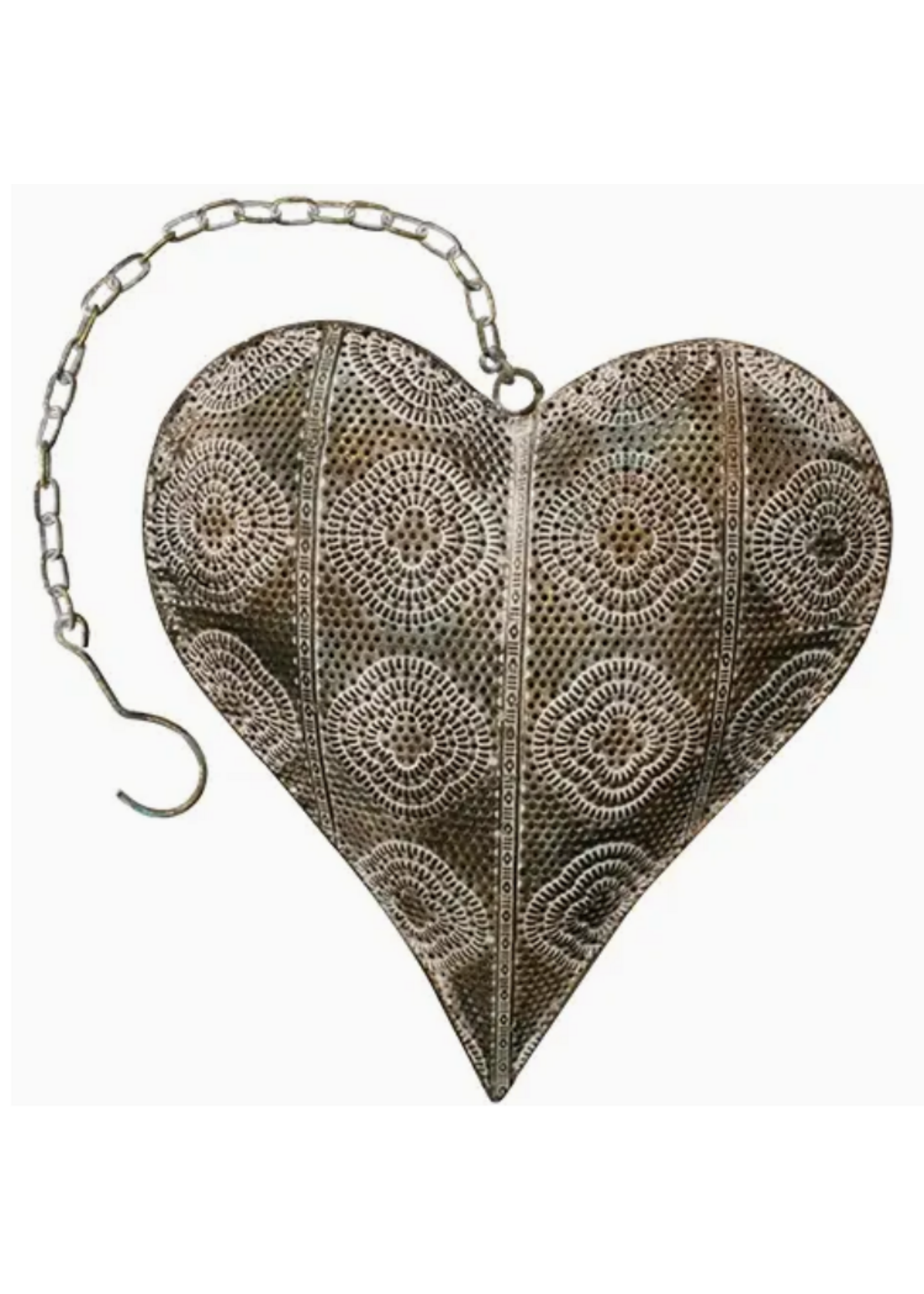 Ashia Metal Heart Gold and Sage and White