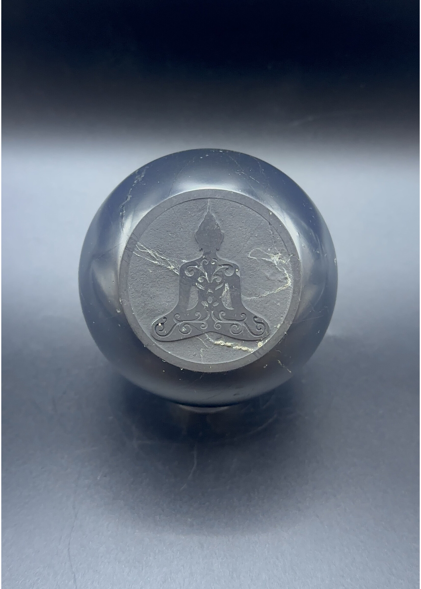 Shungite Sphere w/ Engraved Buddha