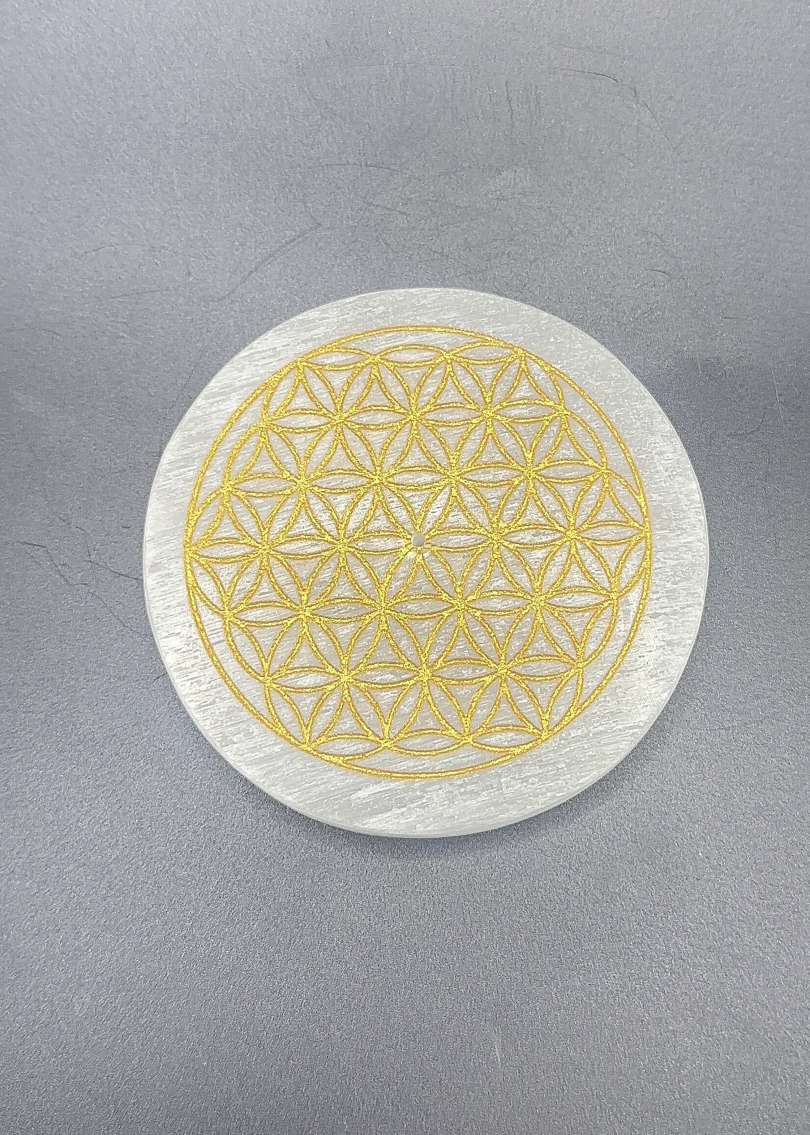 Selenite Flower of Life Incense Holder