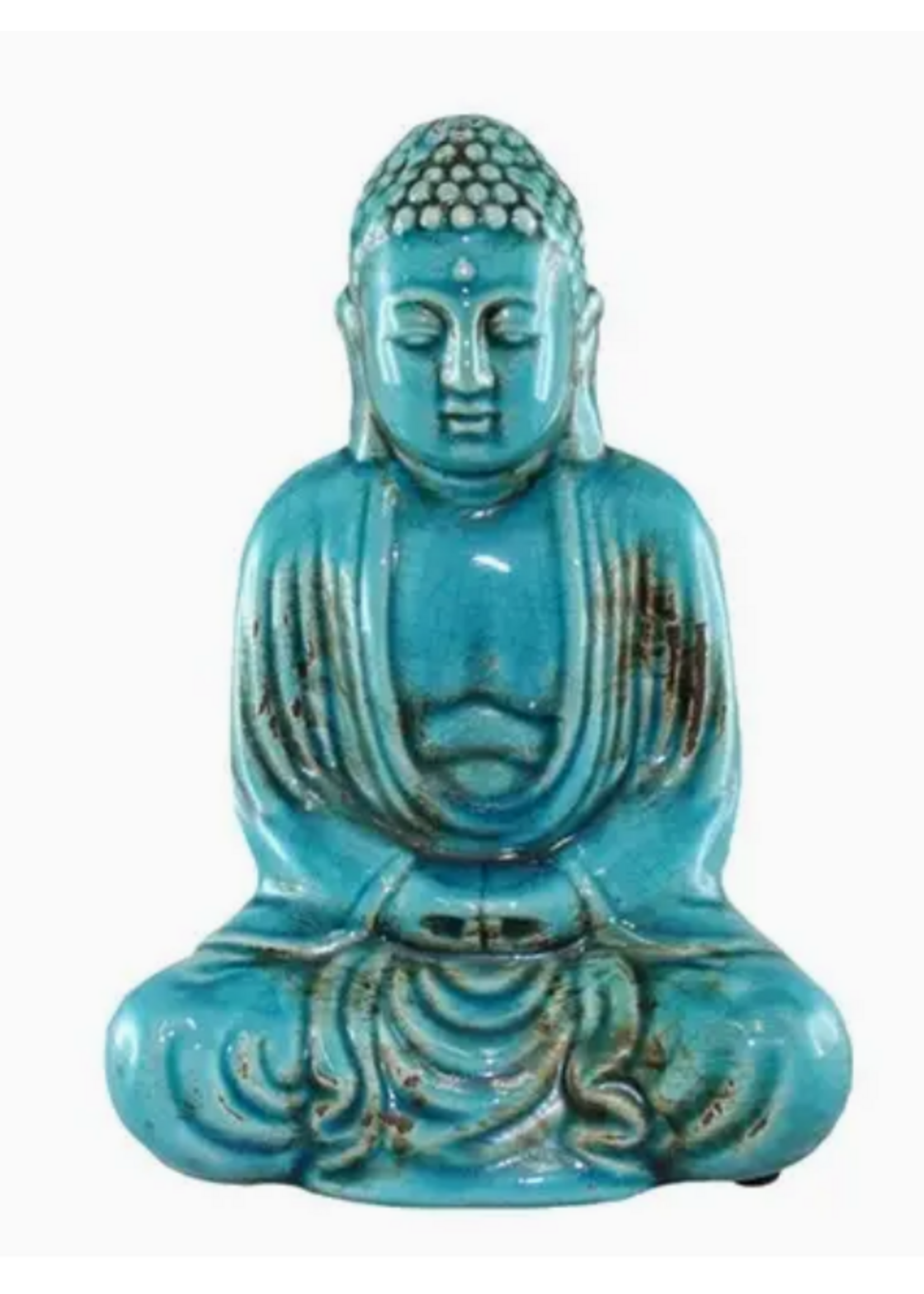 Dhyana Buddha Blue 5.5"x3.25"x 7.75”H