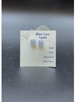 Earrings Blue Lace Agate SS Stud