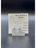 Earrings Black Rutile SS Dangle