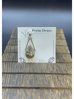 Pendant Pyrite Druzy Wishbone SS