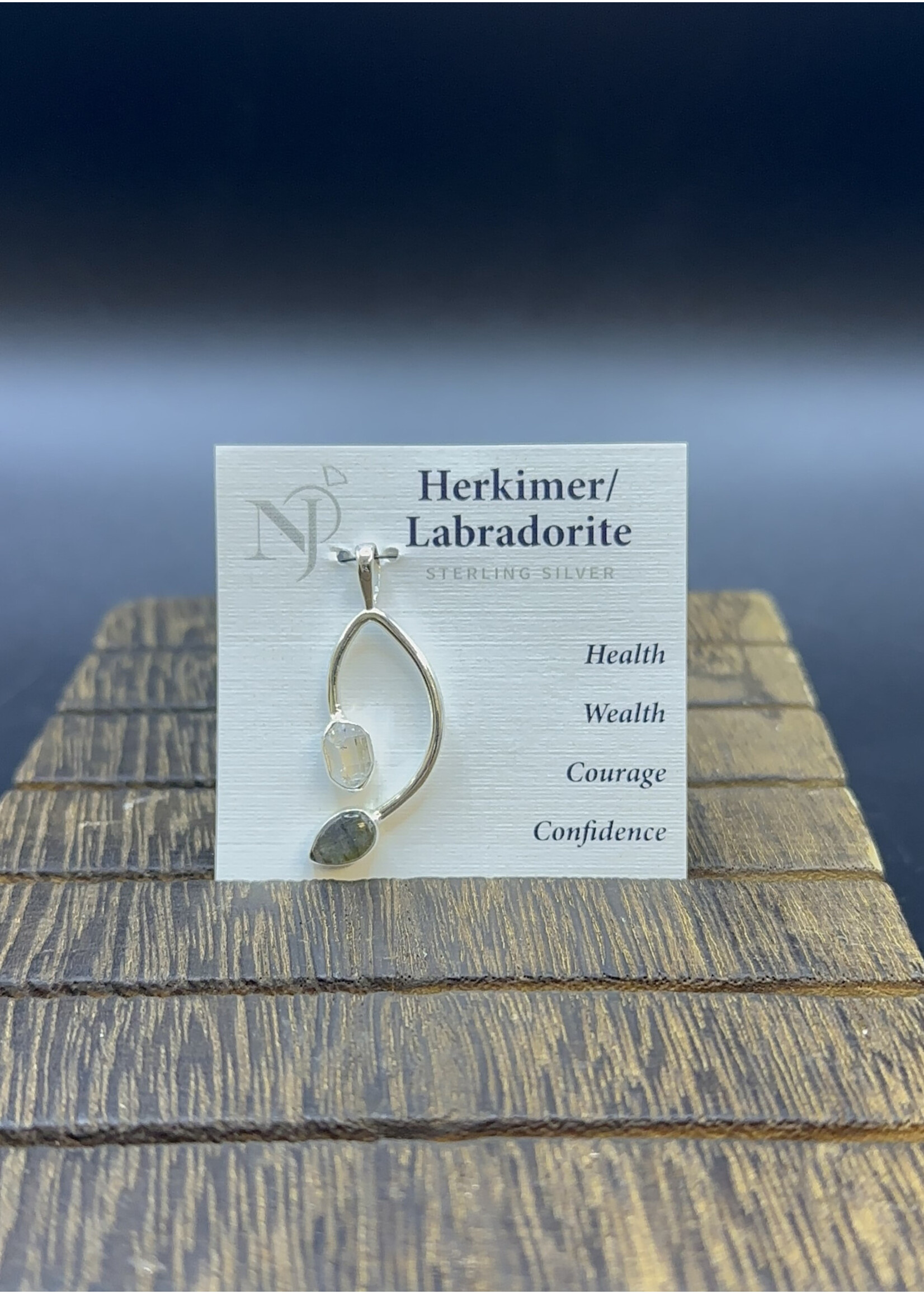 Pendant Labradorite w/Herkimer Diamond SS