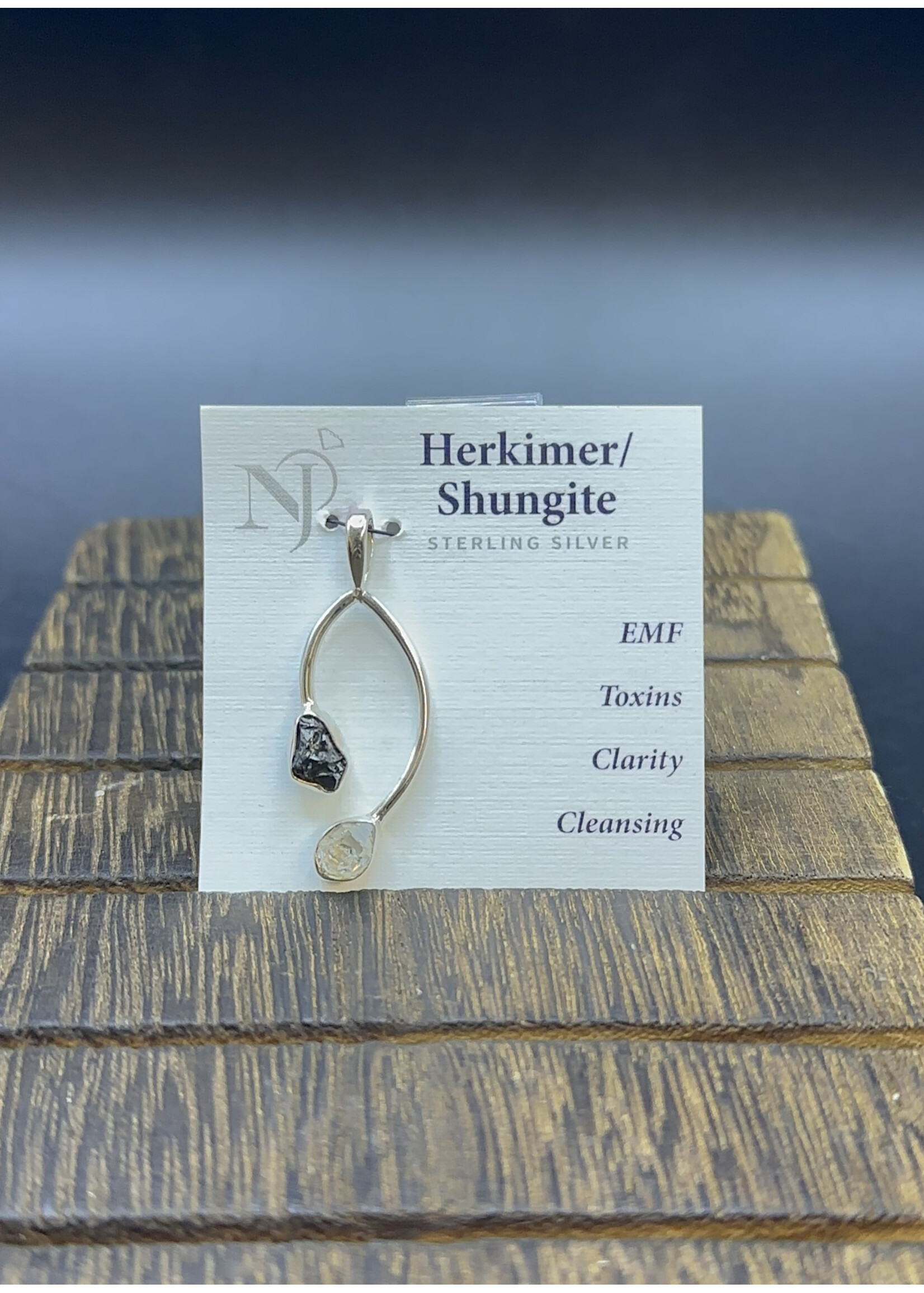 Pendant Shungite w/Herkimer Diamond SS