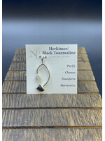 Pendant Black Tourmaline w/Herkimer Diamond SS