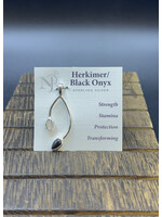 Pendant Black Onyx w/Herkimer Diamond SS