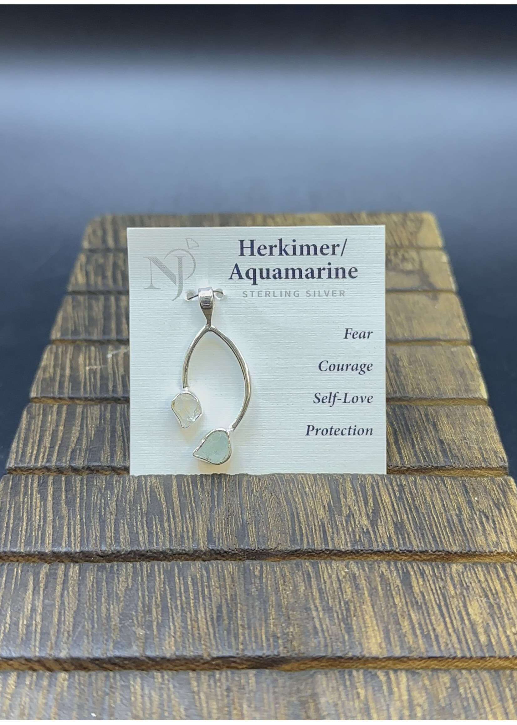 Pendant Aquamarine w/Herkimer Diamond SS