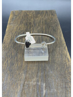 Bracelet Black Tourmaline w/Herkimer Diamond SS