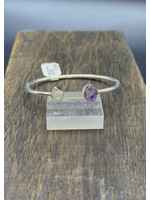 Bracelet Amethyst w/Herkimer Diamond SS