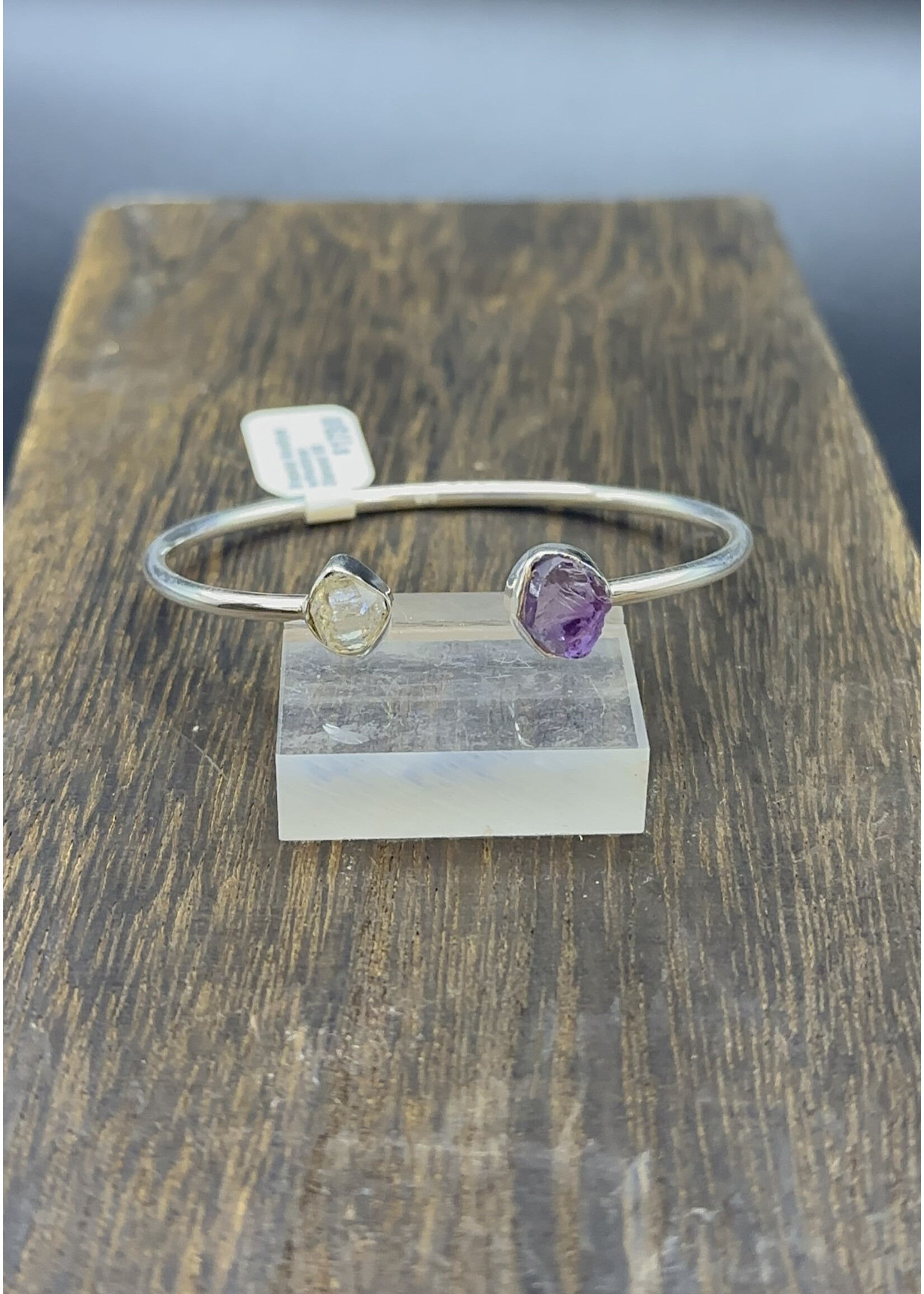 Bracelet Amethyst w/Herkimer Diamond SS