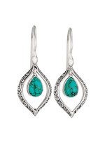 Earrings Framed Hanging Turquoise Drop