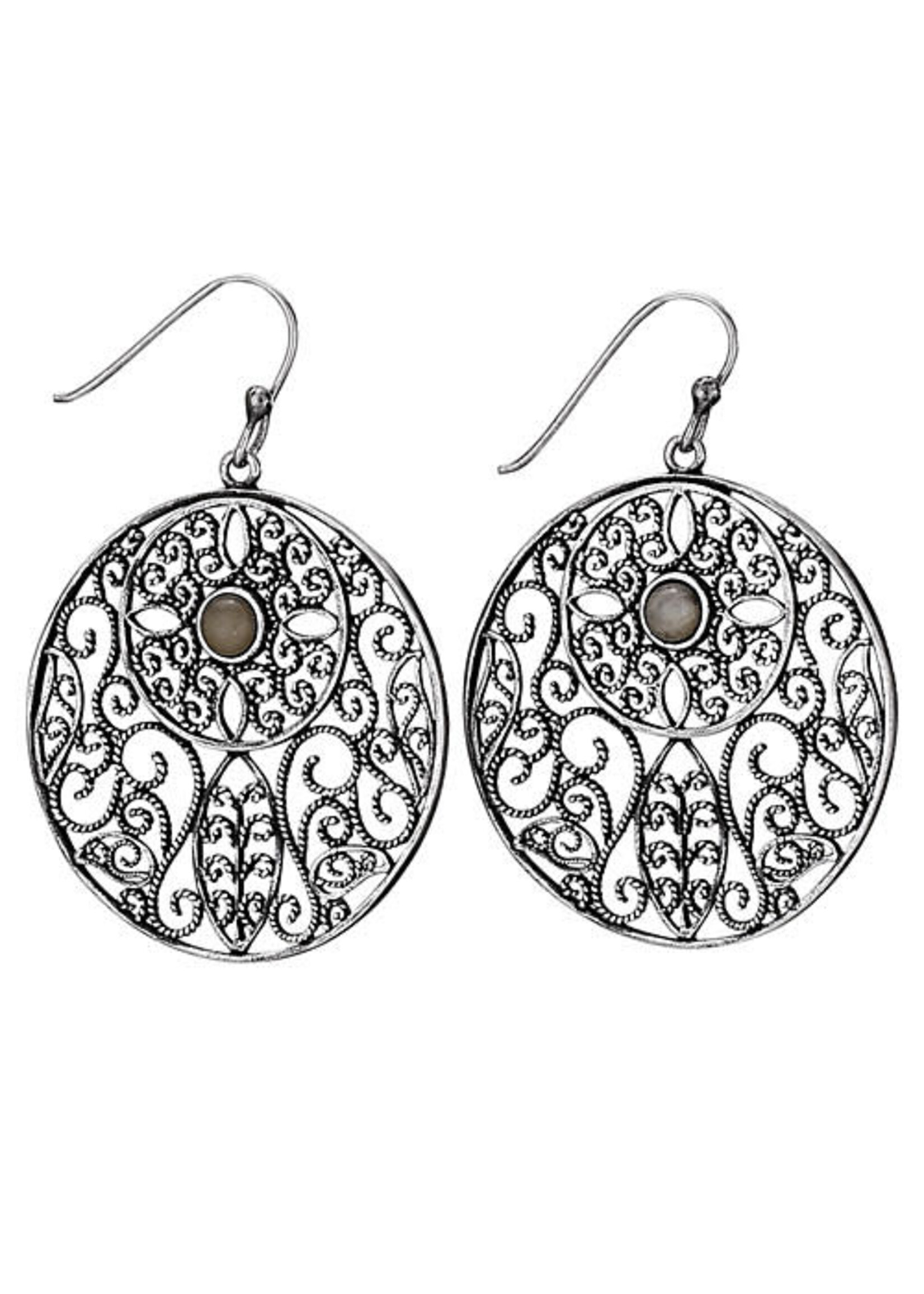 Earrings Medallion w/ Carnelian