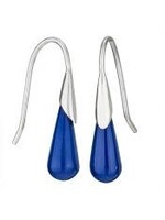 Earring Lapis Cone Fixed Wire SS