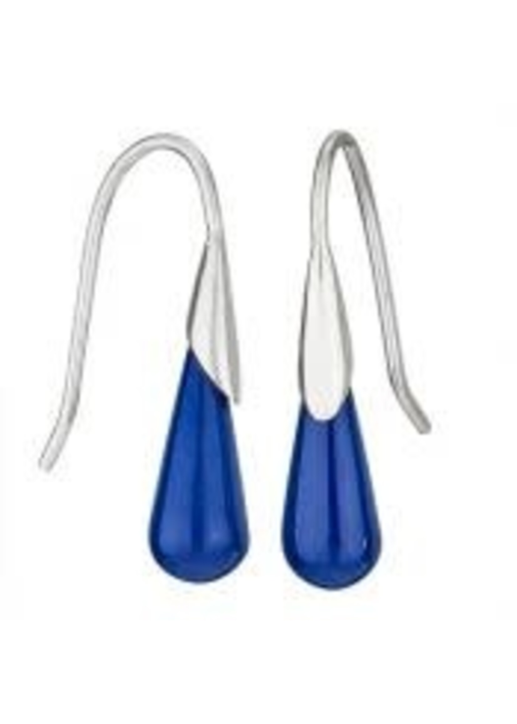 Earring Lapis Cone Fixed Wire SS