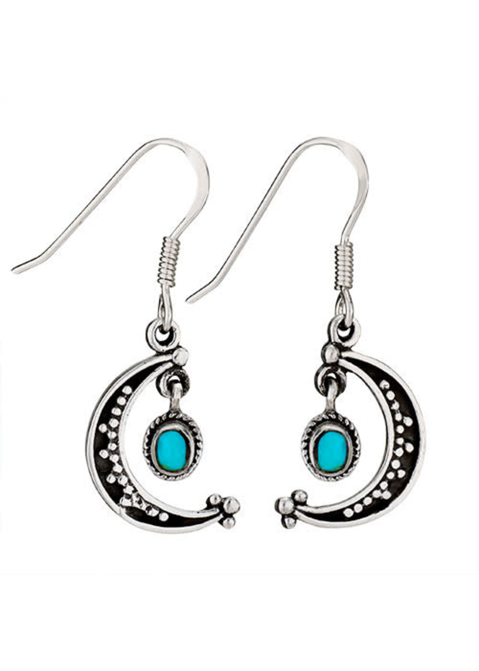 Earrings Moon w Turq Cab