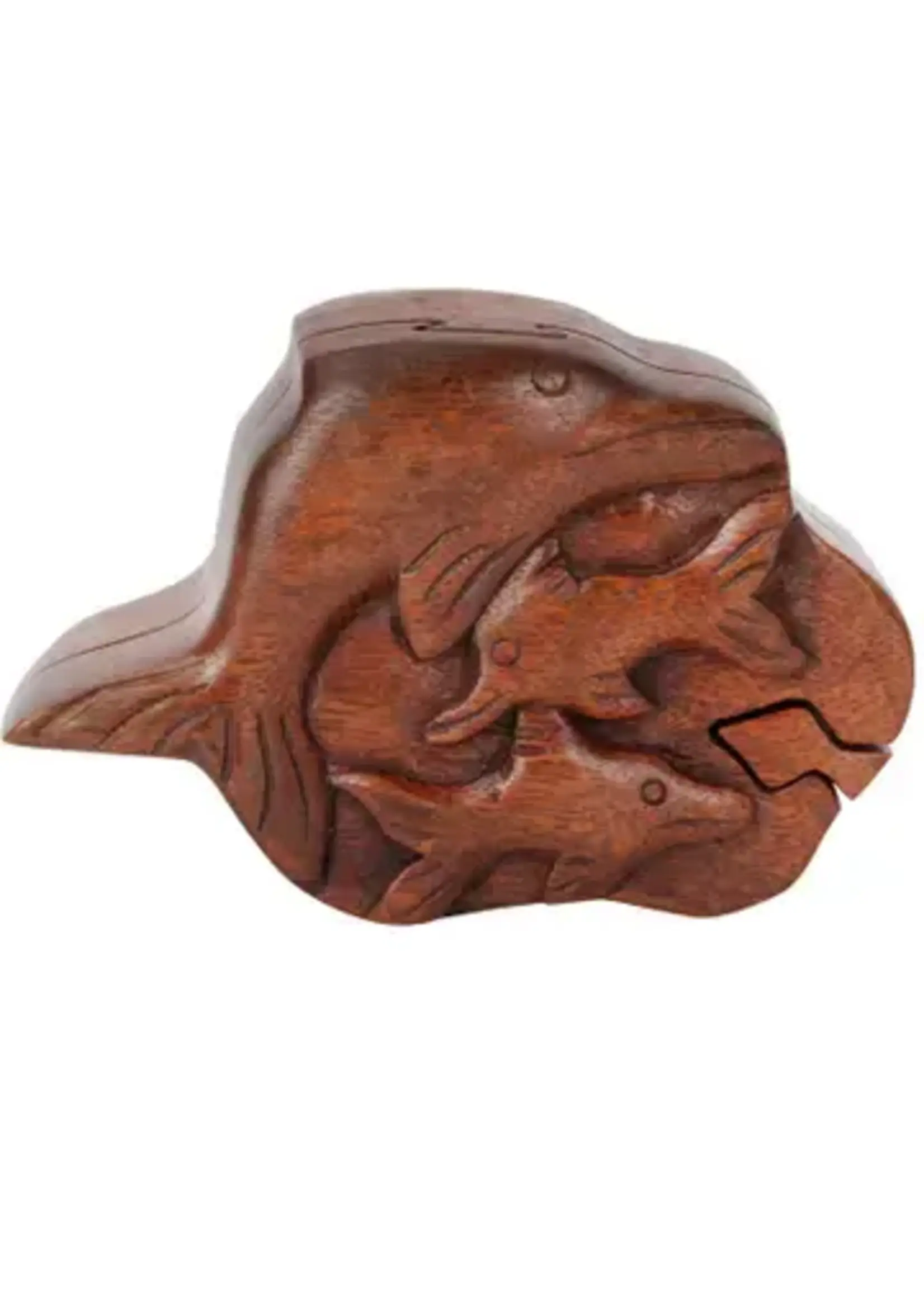 Wooden Dolphin Puzzle Box