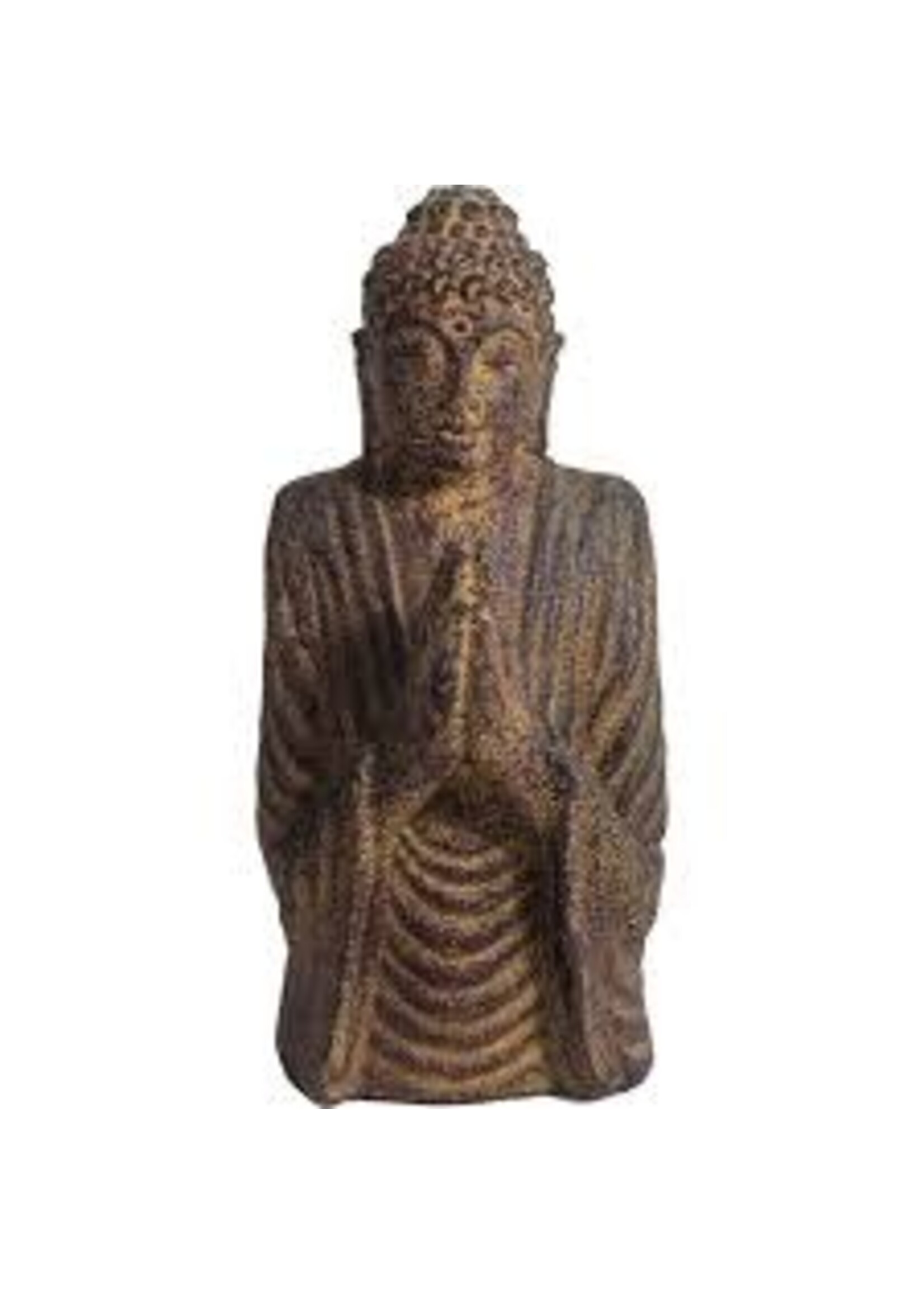 Volcanic Stone Statue Praying Buddha Bust 10"H