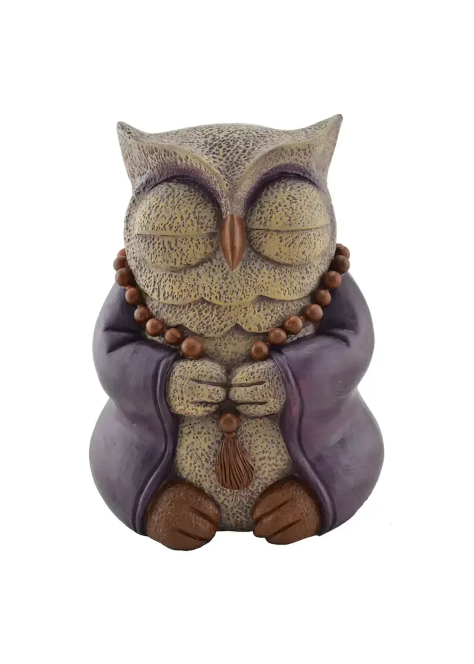 Medatative Owl Piggy Bank 7.3"x4.2"x3.9"