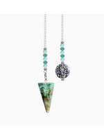 Chrysocolla Beaded Pendulum