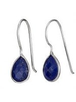 Earrings SS Facet Lapis Teardrop Wrap