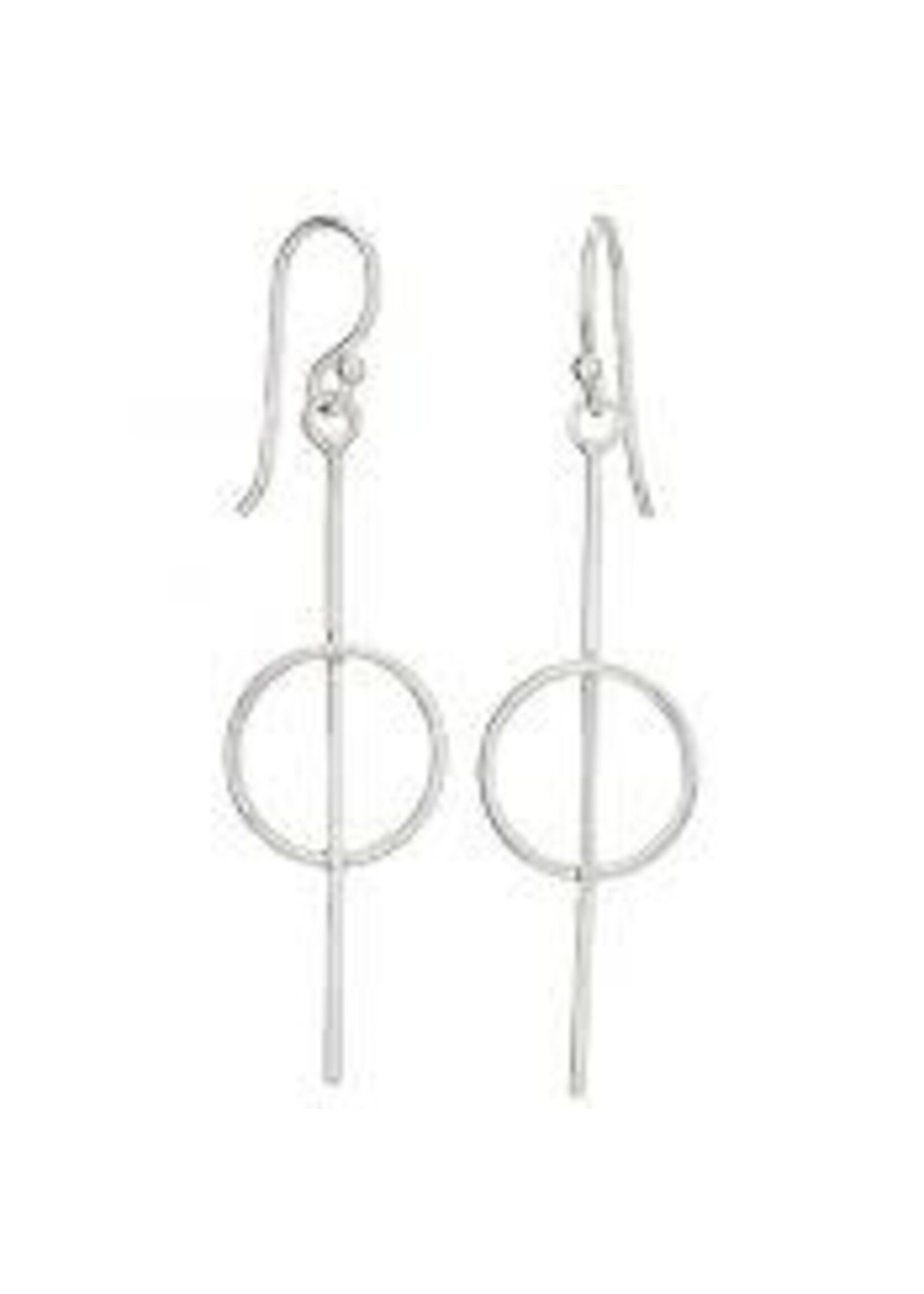 Earrings SS Stamped Sun Circle