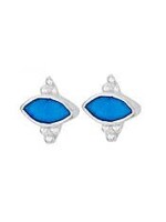 Earrings SS Turquoise Elipse Stud