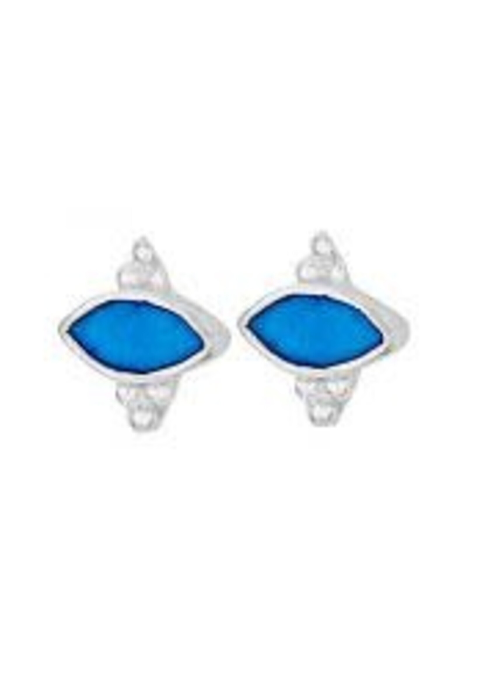 Earrings SS Turquoise Elipse Stud