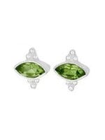 Earrings SS Peridot Elipse Stud