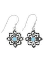 Earrings SS Flower Burst Turquoise