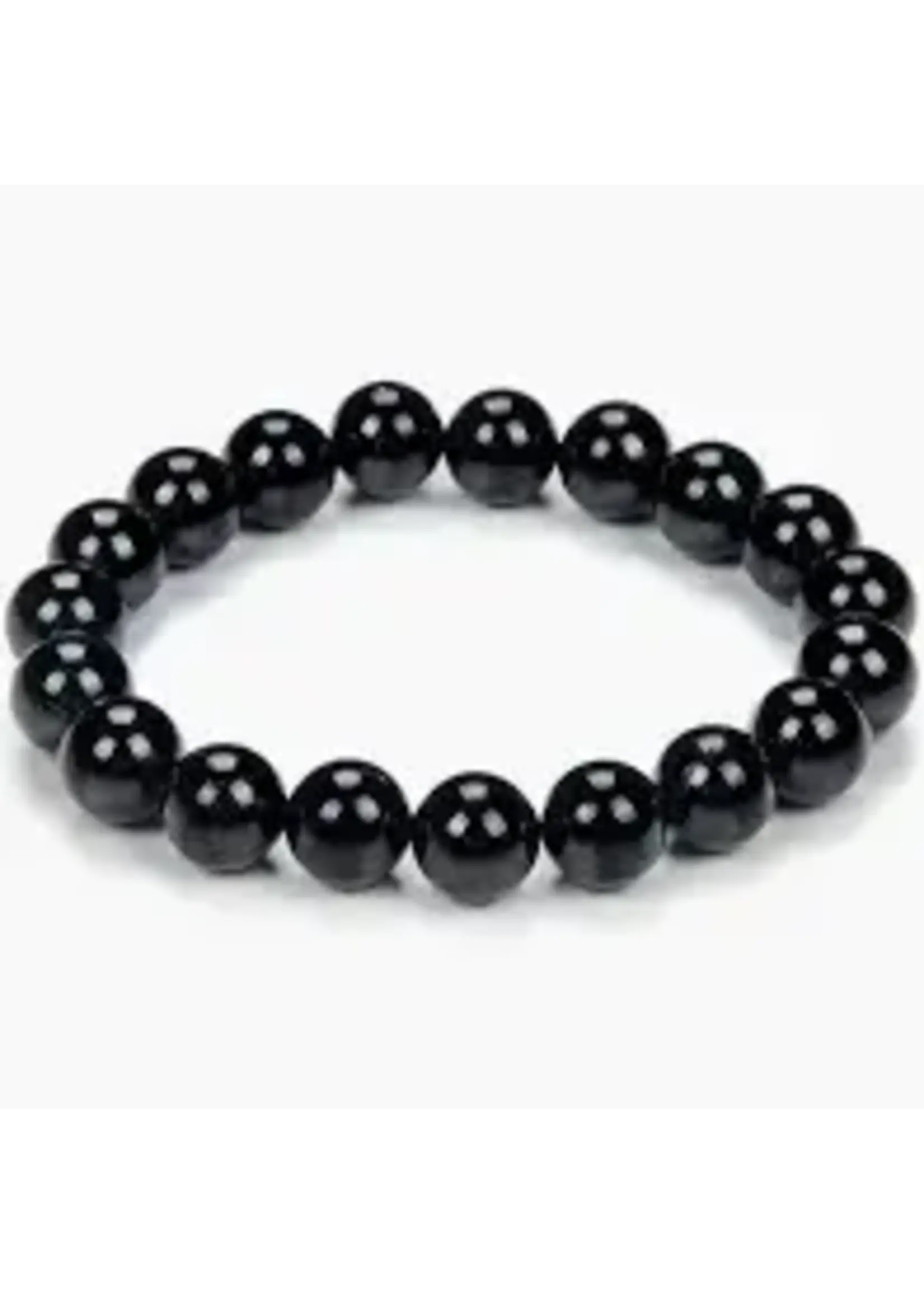 8mm Crystal Stone Stretch Bracelets Black Tourmaline