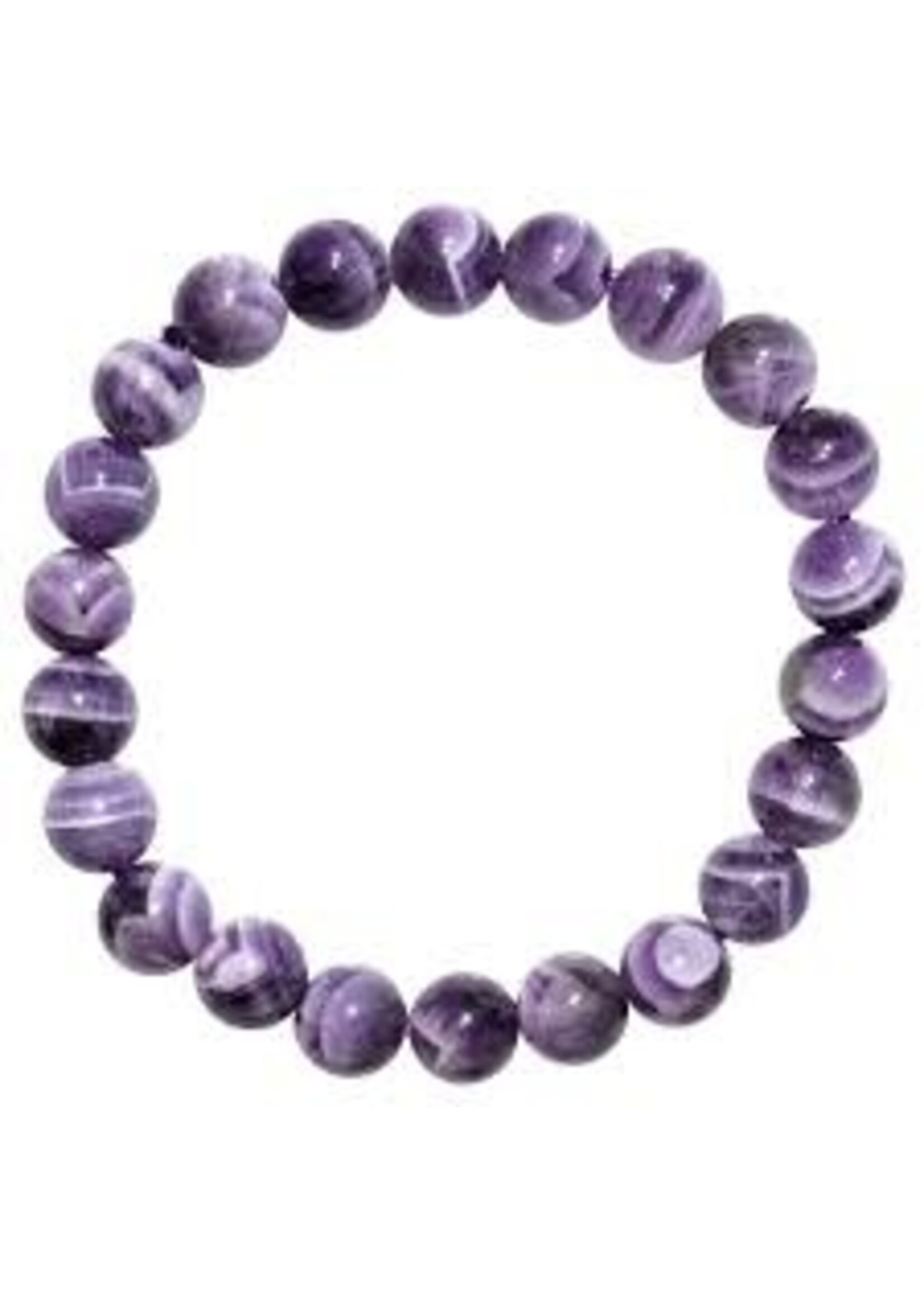 8mm Crystal Stone Stretch Bracelets Chevron Amethyst